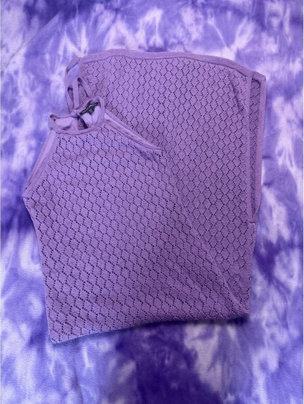 Boston Proper crochet maxi dress orchid amethyst purple